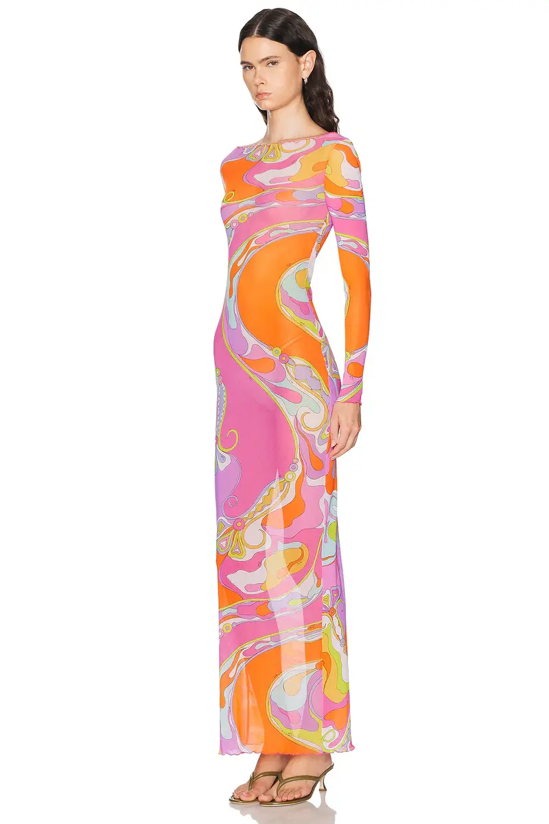 PUCCI Tulle Long Sleeve Dress | Thumbnail 3