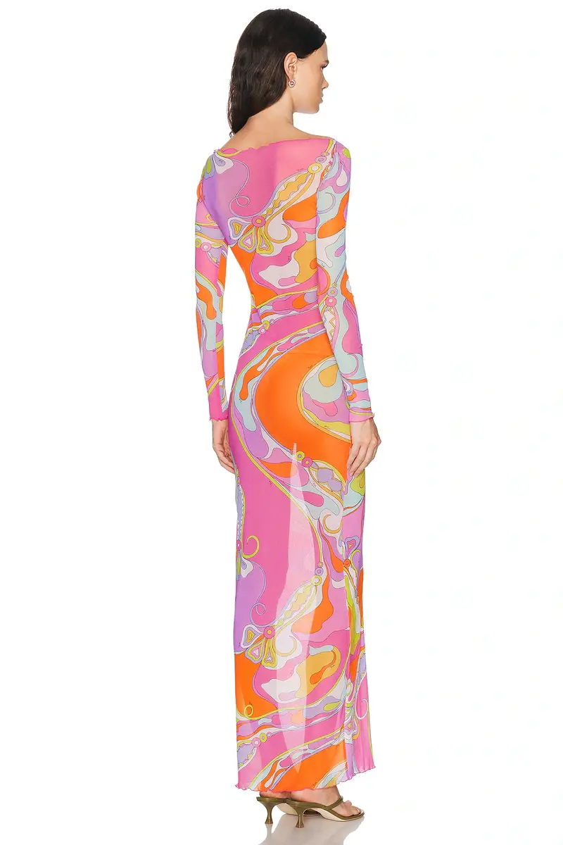 PUCCI Tulle Long Sleeve Dress | Thumbnail 4