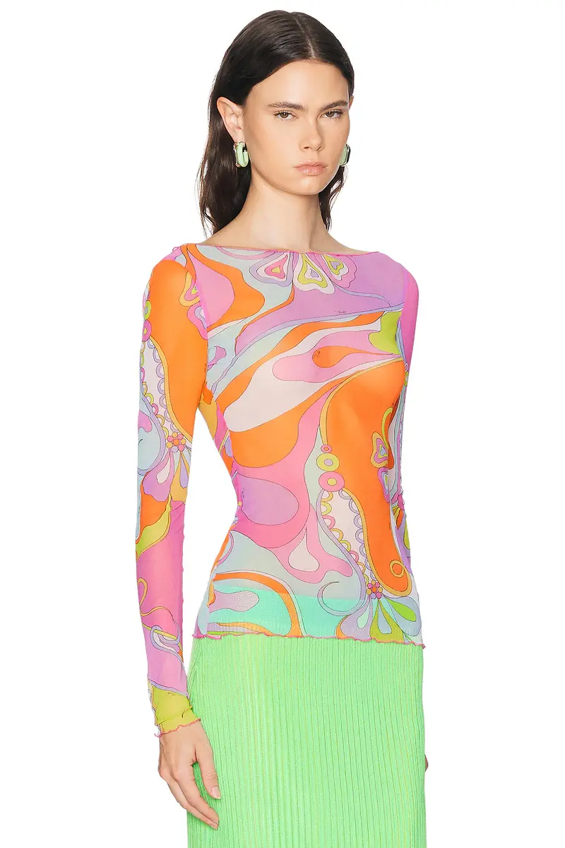 PUCCI Tulle Long Sleeve Top | Thumbnail 2