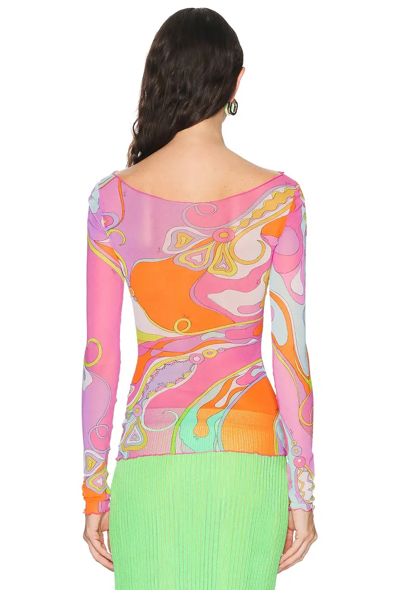 PUCCI Tulle Long Sleeve Top | Thumbnail 4