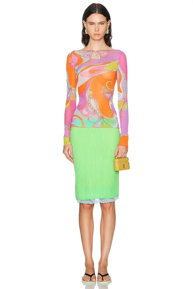 PUCCI Tulle Long Sleeve Top | Thumbnail 5
