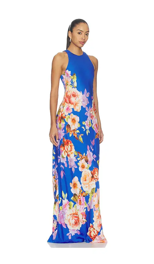 Hemant & Nandita Crew Neck Bias Maxi Dress | Thumbnail 2