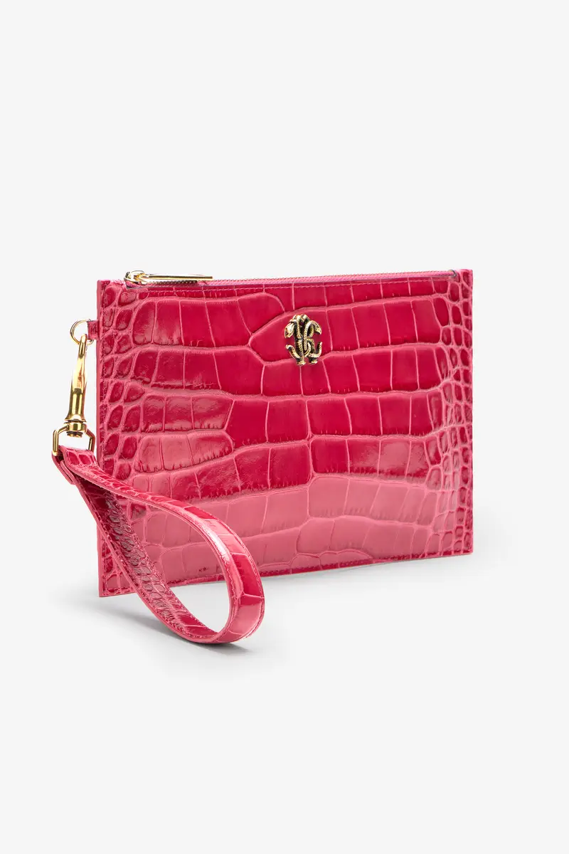 Roberto Cavalli Crocodile-Effect Flat Clutch | Thumbnail 5 Roberto Cavalli Crocodile-Effect Flat Clutch | Thumbnail 5