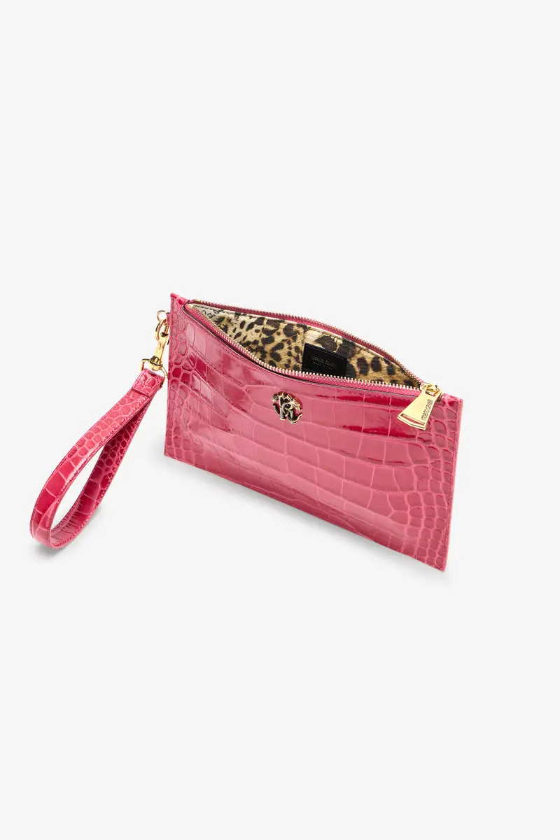 Roberto Cavalli Crocodile-Effect Flat Clutch | Thumbnail 6 Roberto Cavalli Crocodile-Effect Flat Clutch | Thumbnail 6
