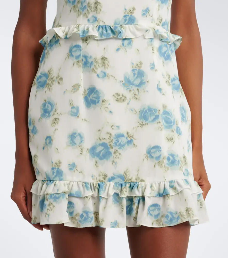 Alessandra Rich Ruffled floral silk crêpe de chine minidress | Thumbnail 2 Alessandra Rich Ruffled floral silk crêpe de chine minidress | Thumbnail 2