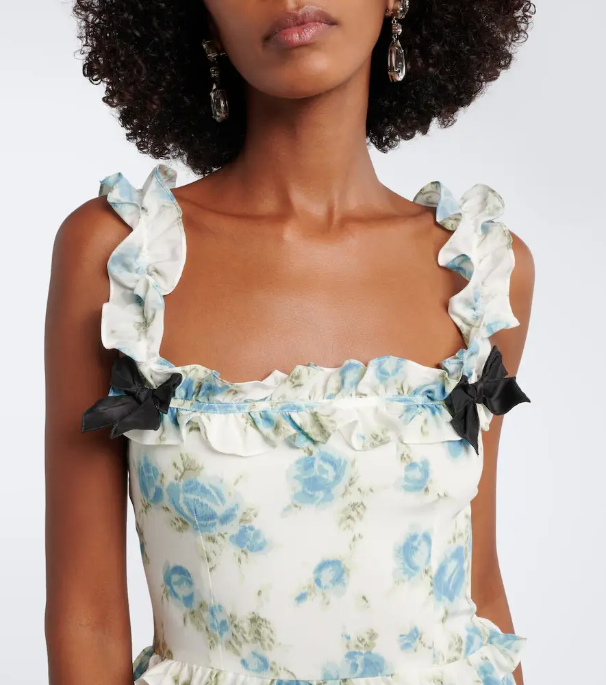 Alessandra Rich Ruffled floral silk crêpe de chine minidress | Thumbnail 5 Alessandra Rich Ruffled floral silk crêpe de chine minidress | Thumbnail 5