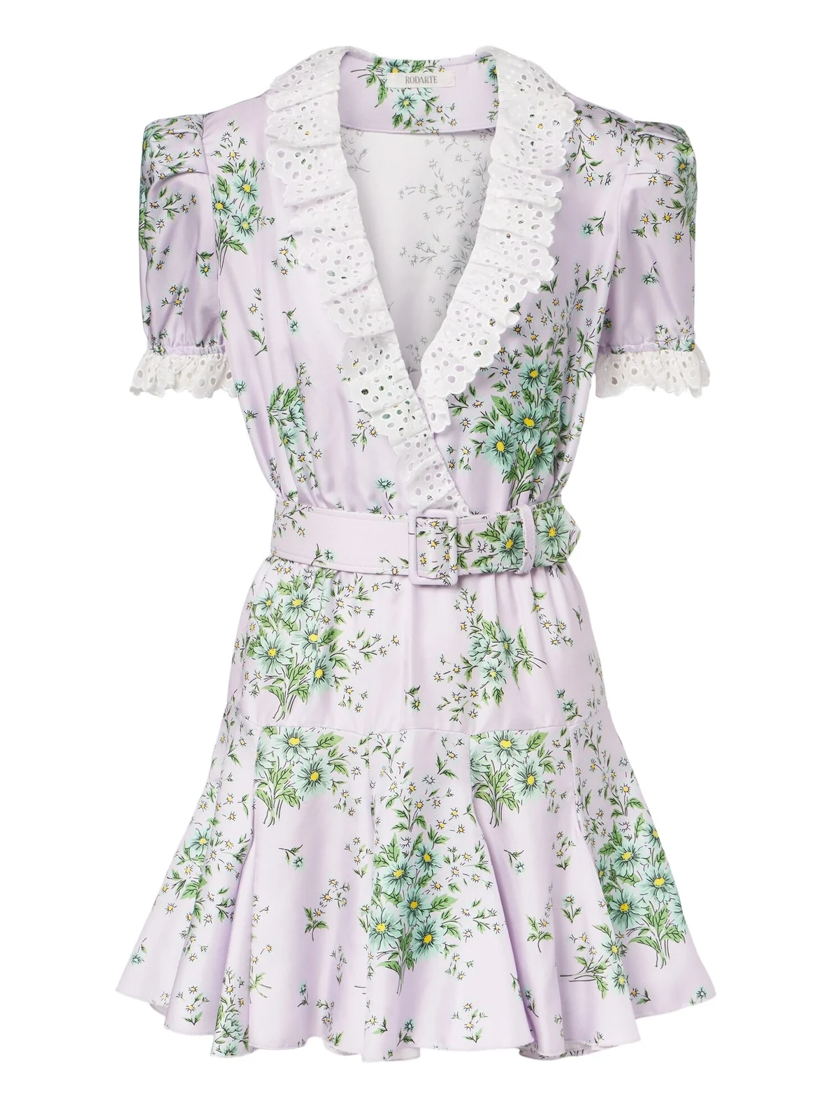 Floral silk twill minidress