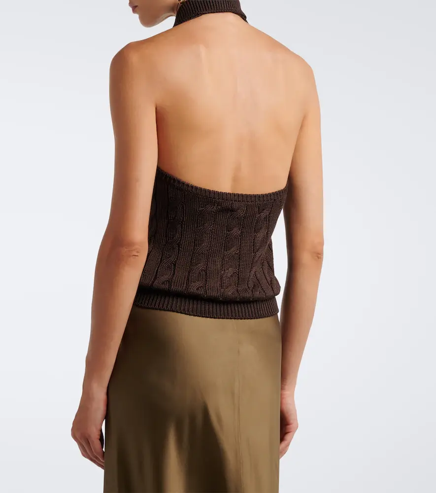 Ralph Lauren Collection Cable-knit silk halterneck top | Thumbnail 2 Ralph Lauren Collection Cable-knit silk halterneck top | Thumbnail 2