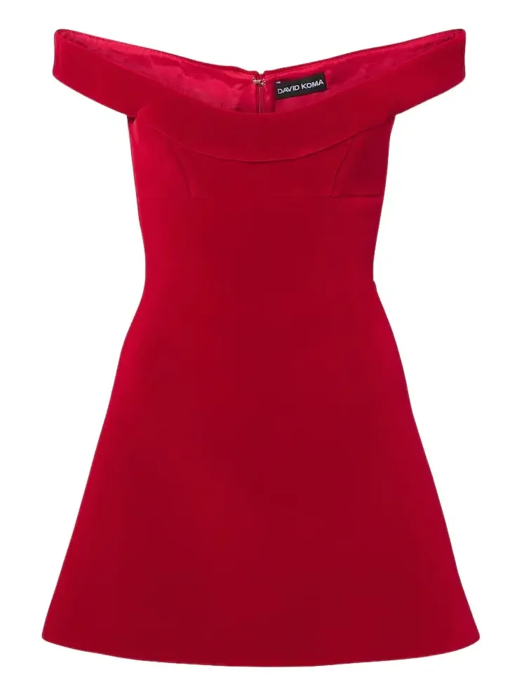 Off-shoulder velvet minidress Off-shoulder velvet minidress