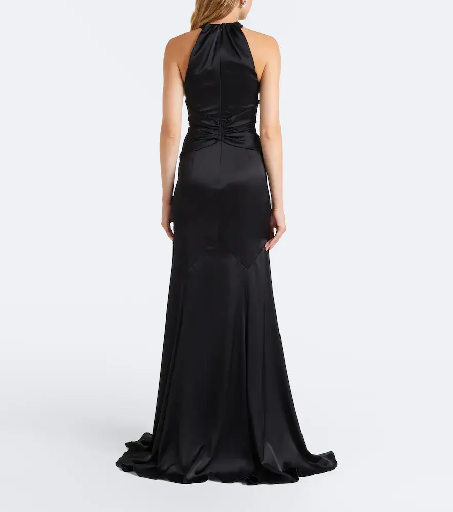 David Koma Embellished halterneck satin gown | Thumbnail 5