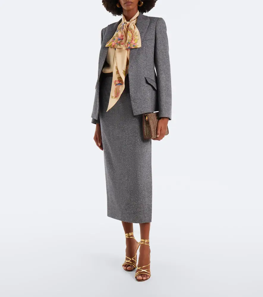 Etro Wool and silk-blend pencil skirt | Thumbnail 3 Etro Wool and silk-blend pencil skirt | Thumbnail 3