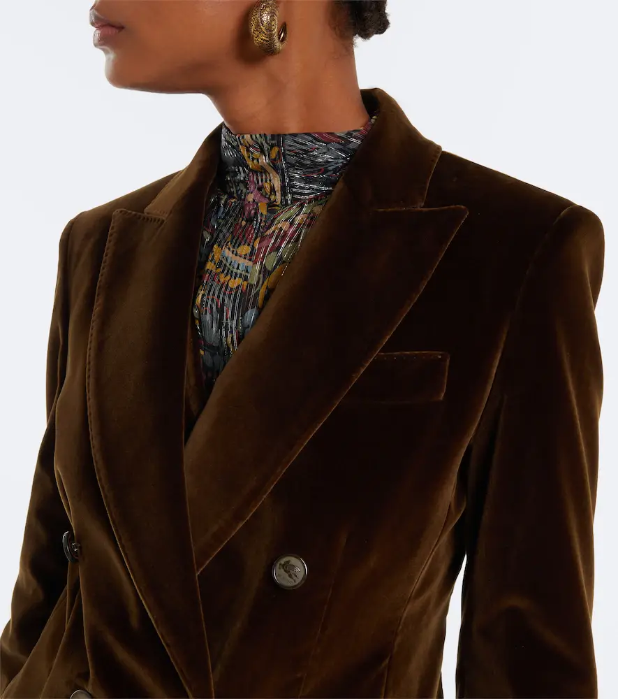 Etro Double-breasted cotton velvet blazer | Thumbnail 3 Etro Double-breasted cotton velvet blazer | Thumbnail 3