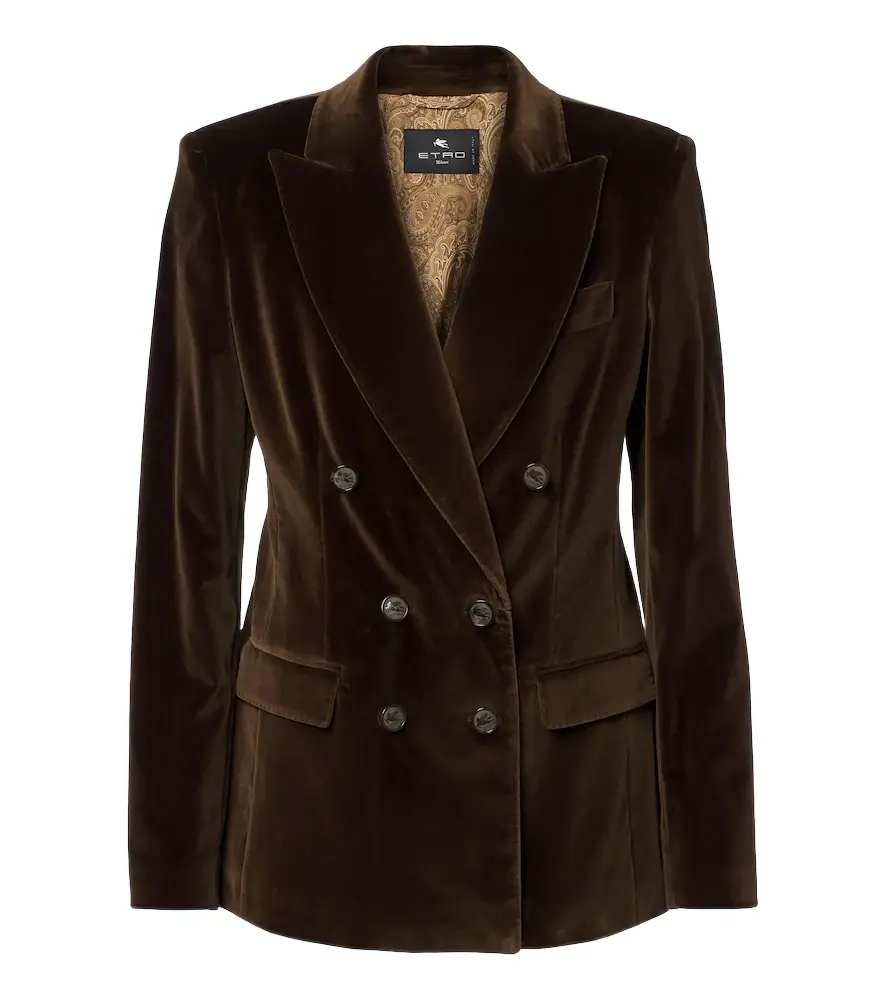 Etro Double-breasted cotton velvet blazer | Image 1 Etro Double-breasted cotton velvet blazer | Image 1