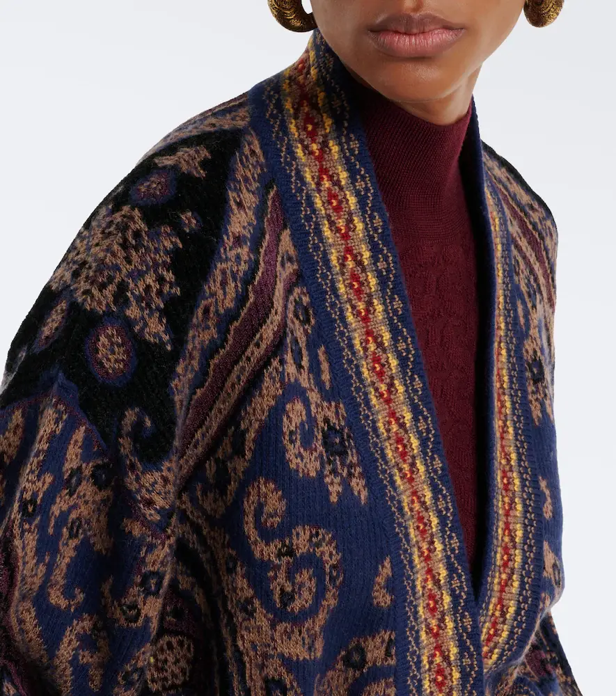 Etro Jacquard wool-blend wrap cardigan | Thumbnail 3