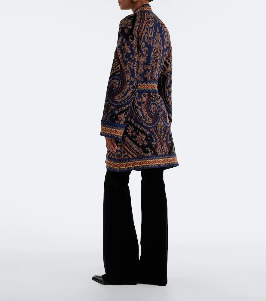 Etro Jacquard wool-blend wrap cardigan | Thumbnail 4