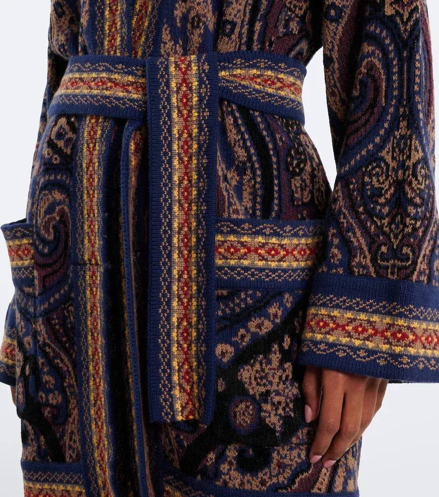 Etro Jacquard wool-blend wrap cardigan | Thumbnail 5