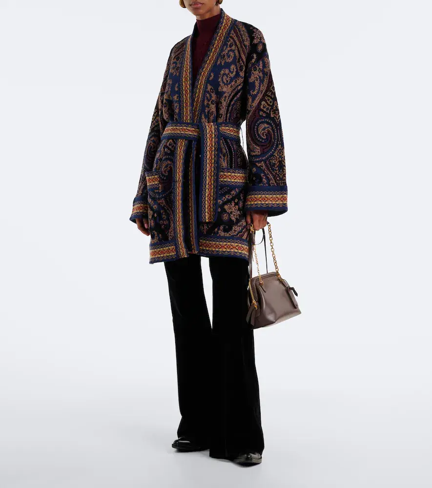 Etro Jacquard wool-blend wrap cardigan | Thumbnail 6