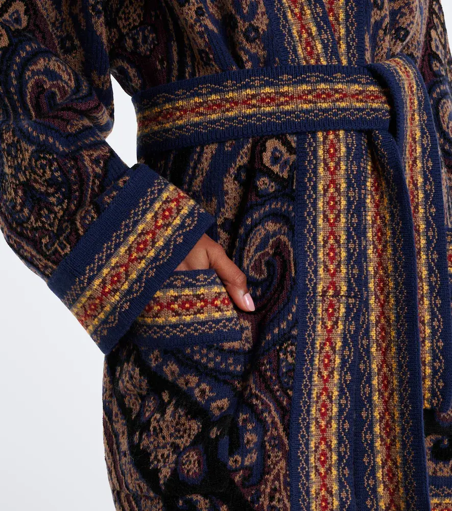 Etro Jacquard wool-blend wrap cardigan | Thumbnail 7