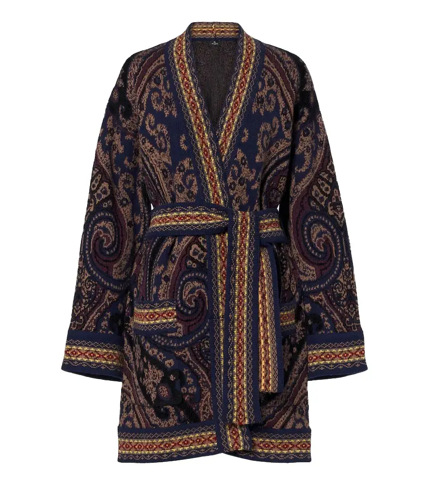 Etro Jacquard wool-blend wrap cardigan | Image 1 Etro Jacquard wool-blend wrap cardigan | Image 1