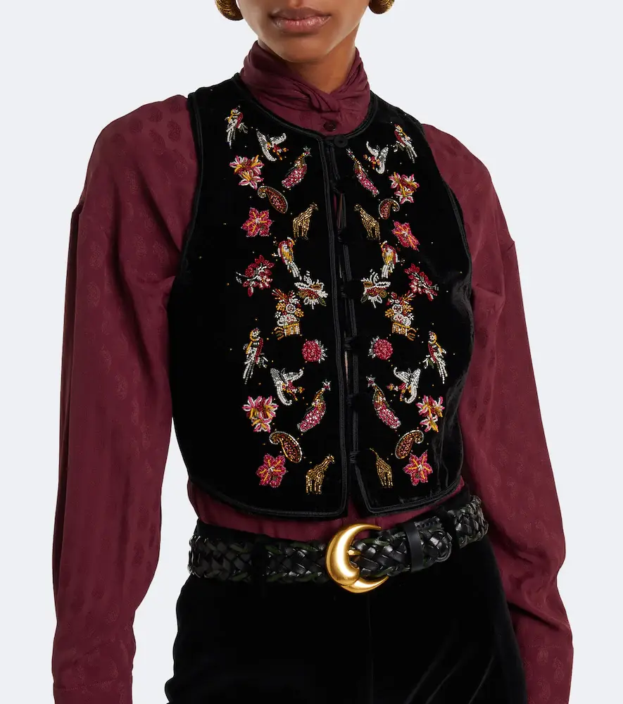 Etro Beaded velvet vest | Thumbnail 3