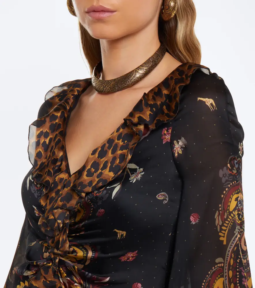 Etro Printed ruched silk maxi dress | Thumbnail 2 Etro Printed ruched silk maxi dress | Thumbnail 2