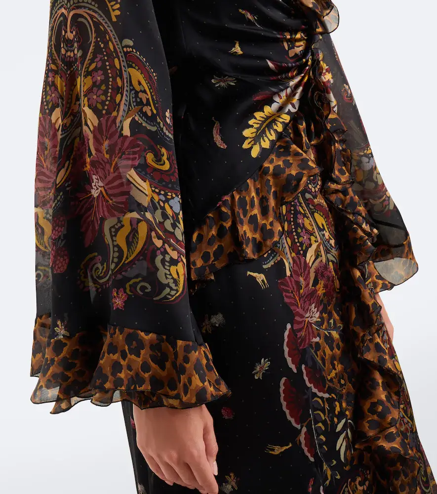 Etro Printed ruched silk maxi dress | Thumbnail 3 Etro Printed ruched silk maxi dress | Thumbnail 3