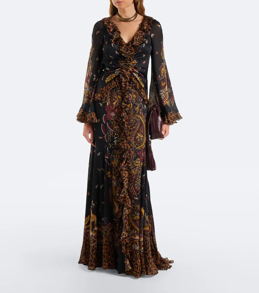 Etro Printed ruched silk maxi dress | Thumbnail 5 Etro Printed ruched silk maxi dress | Thumbnail 5