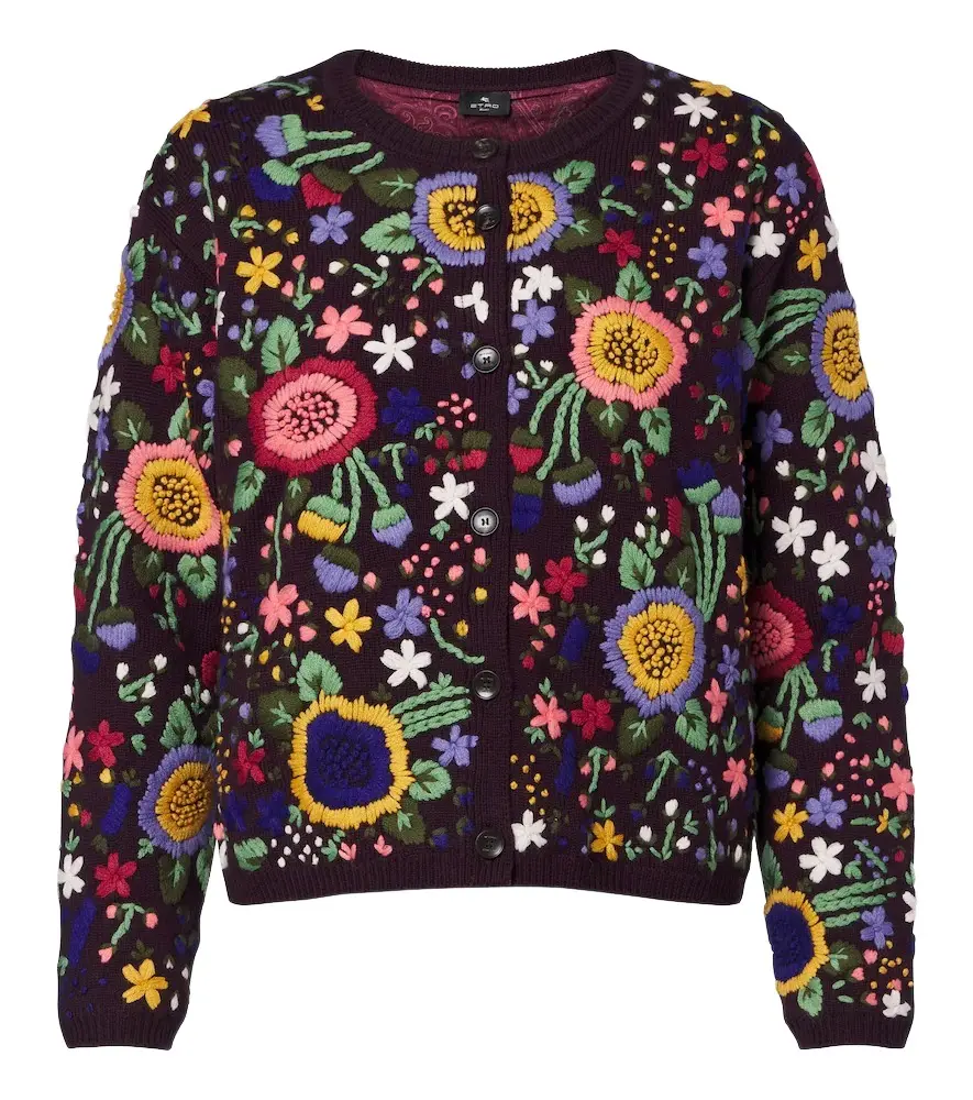 Etro Floral embroidered wool cardigan | Image 1 Etro Floral embroidered wool cardigan | Image 1