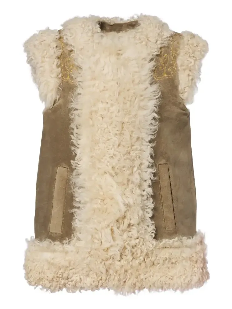 Shearling-lined embroidered vest Shearling-lined embroidered vest