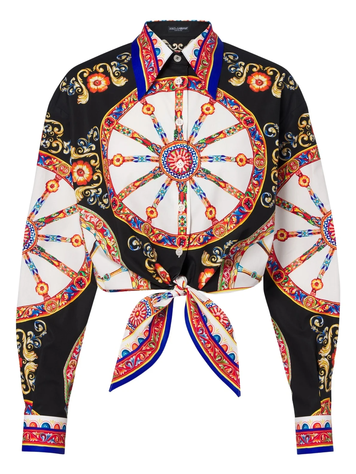 Carretto cropped cotton shirt