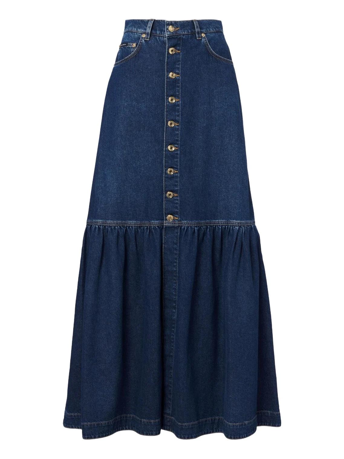 Dolce & Gabbana Denim tiered maxi skirt