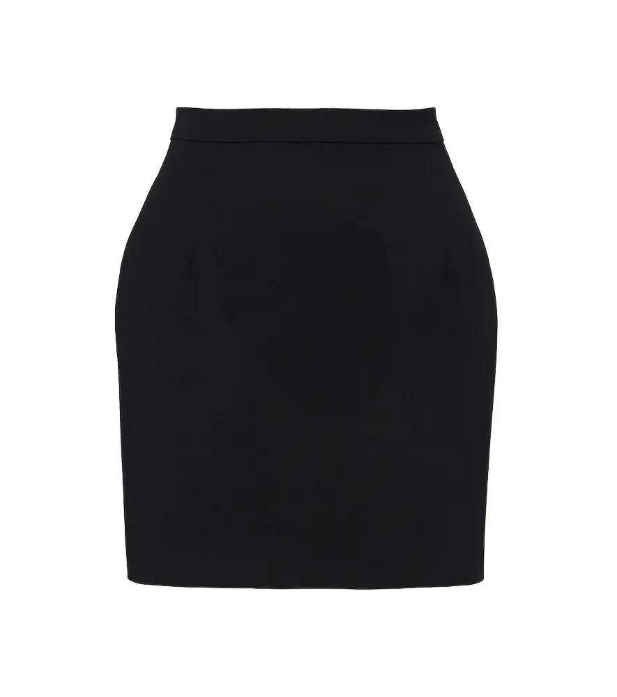Alessandra Rich Wool-blend crêpe miniskirt