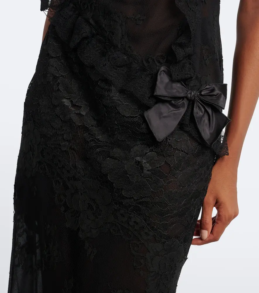 Alessandra Rich Bow-detail cotton-blend lace midi dress | Thumbnail 2 Alessandra Rich Bow-detail cotton-blend lace midi dress | Thumbnail 2