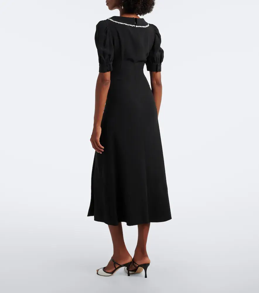 Alessandra Rich Lace-trimmed cady midi dress | Thumbnail 2 Alessandra Rich Lace-trimmed cady midi dress | Thumbnail 2