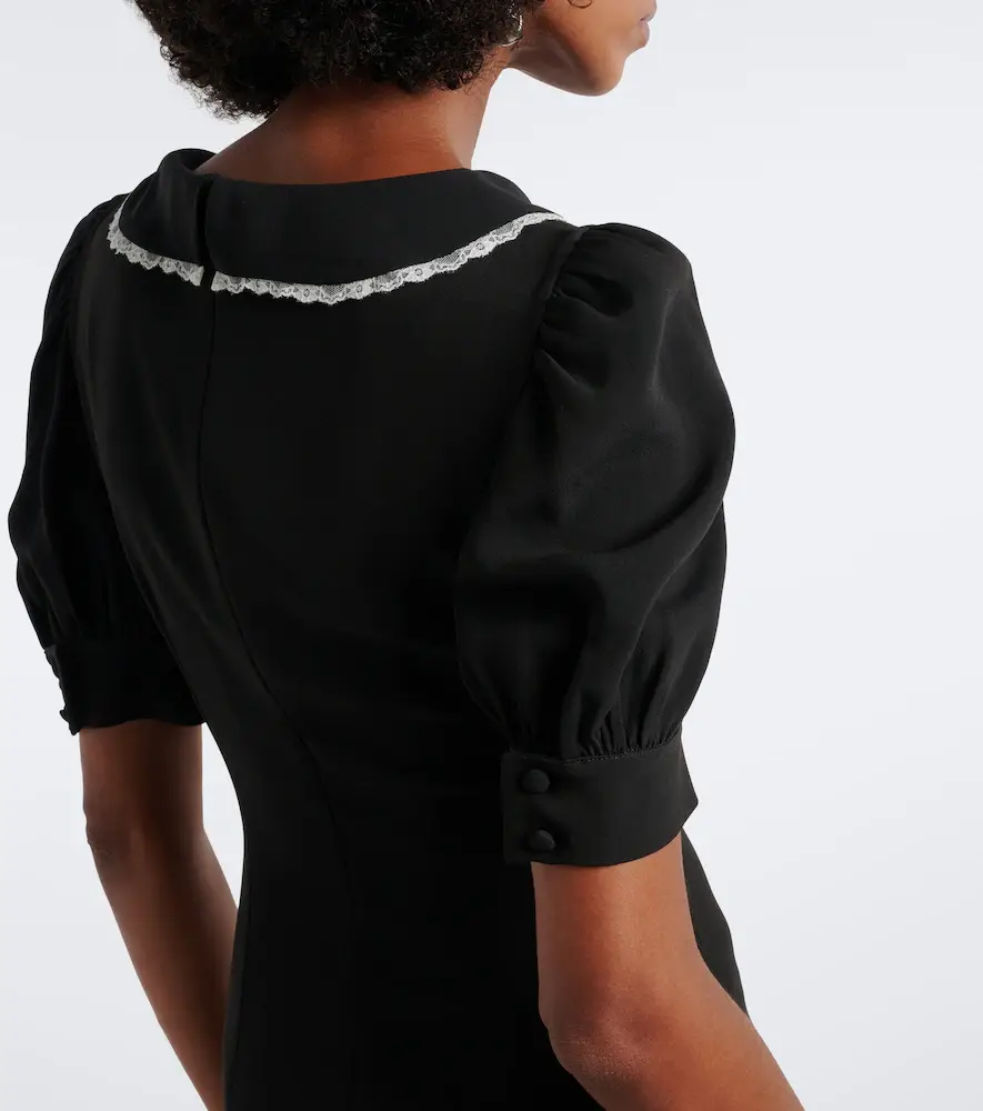 Alessandra Rich Lace-trimmed cady midi dress | Thumbnail 4 Alessandra Rich Lace-trimmed cady midi dress | Thumbnail 4