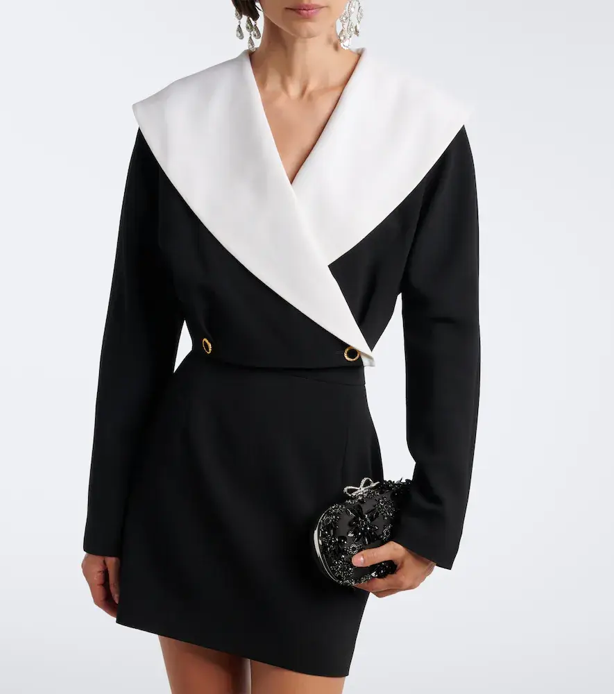 Alessandra Rich Double-breasted wool-blend crêpe jacket | Thumbnail 5 Alessandra Rich Double-breasted wool-blend crêpe jacket | Thumbnail 5