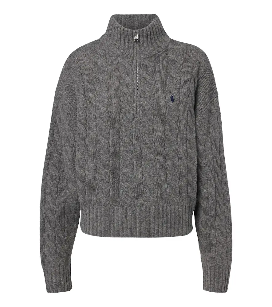Polo Ralph Lauren Cable-knit wool-blend half-zip sweater | Image 1 Polo Ralph Lauren Cable-knit wool-blend half-zip sweater | Image 1