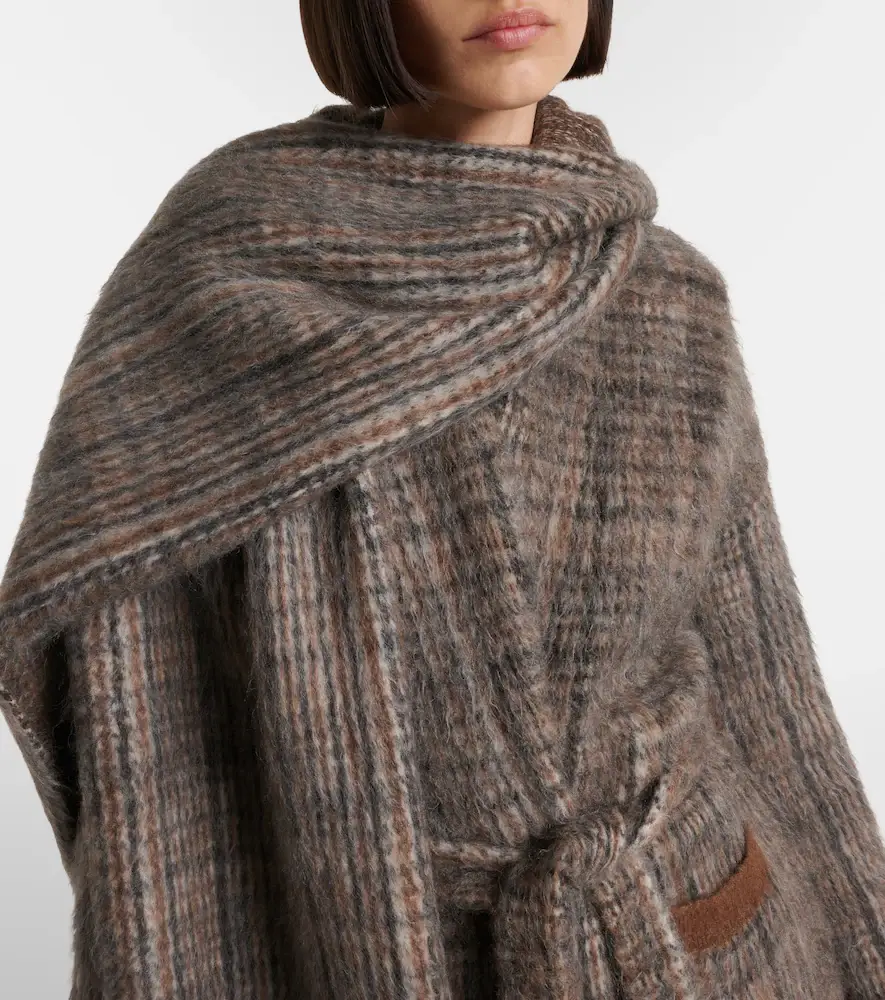 Brunello Cucinelli Checked mohair and wool-blend wrap coat | Thumbnail 7 Brunello Cucinelli Checked mohair and wool-blend wrap coat | Thumbnail 7