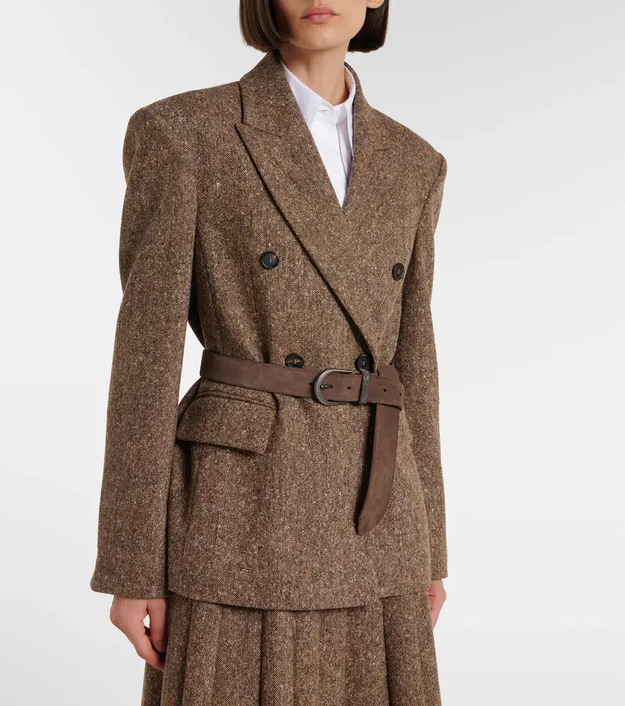 Brunello Cucinelli Double-breasted wool-blend jacket | Thumbnail 2 Brunello Cucinelli Double-breasted wool-blend jacket | Thumbnail 2