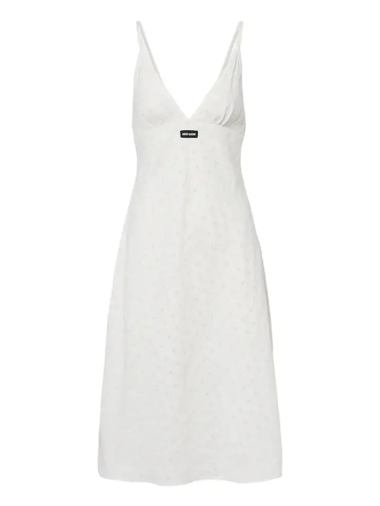 Broderie anglaise poplin midi dress