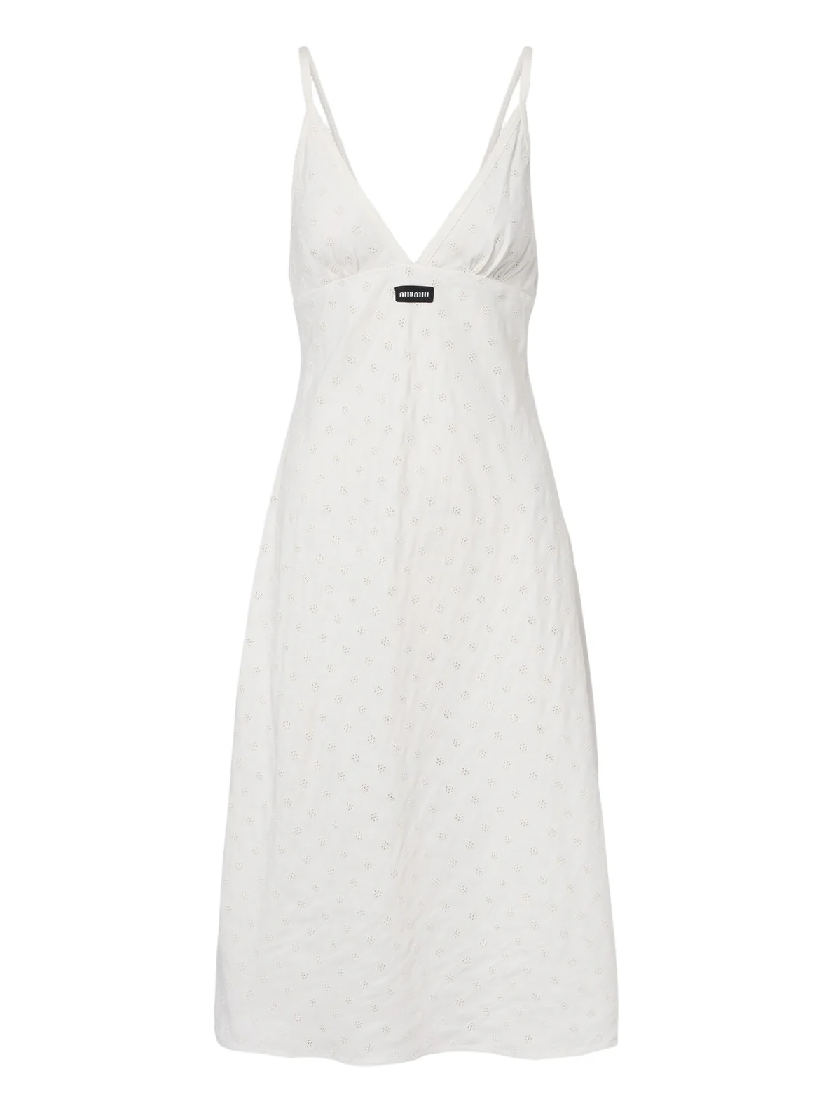 Miu Miu Broderie anglaise poplin midi dress