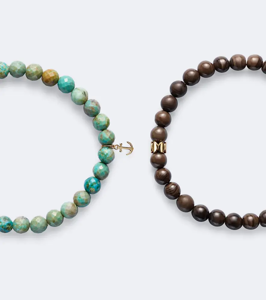 Sydney Evan Set of 2 14kt gold beaded bracelets with turquoise and jaspers | Thumbnail 2 Sydney Evan Set of 2 14kt gold beaded bracelets with turquoise and jaspers | Thumbnail 2