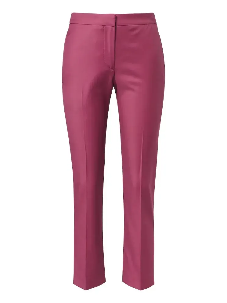 Wool gabardine slim pants