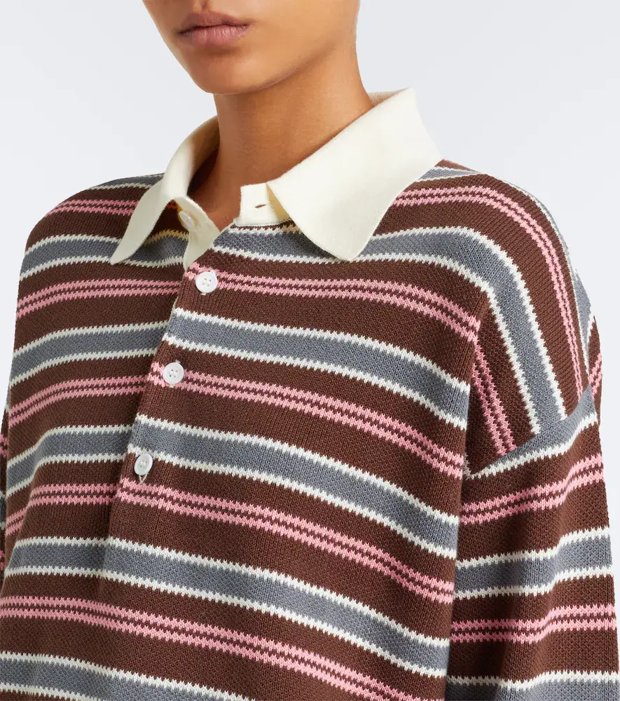 The Upside Wonder striped cotton polo sweater | Thumbnail 3