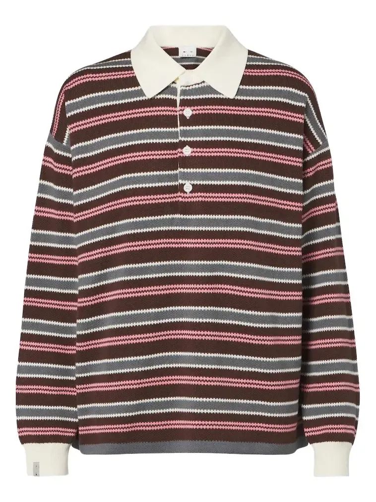 Wonder striped cotton polo sweater Wonder striped cotton polo sweater