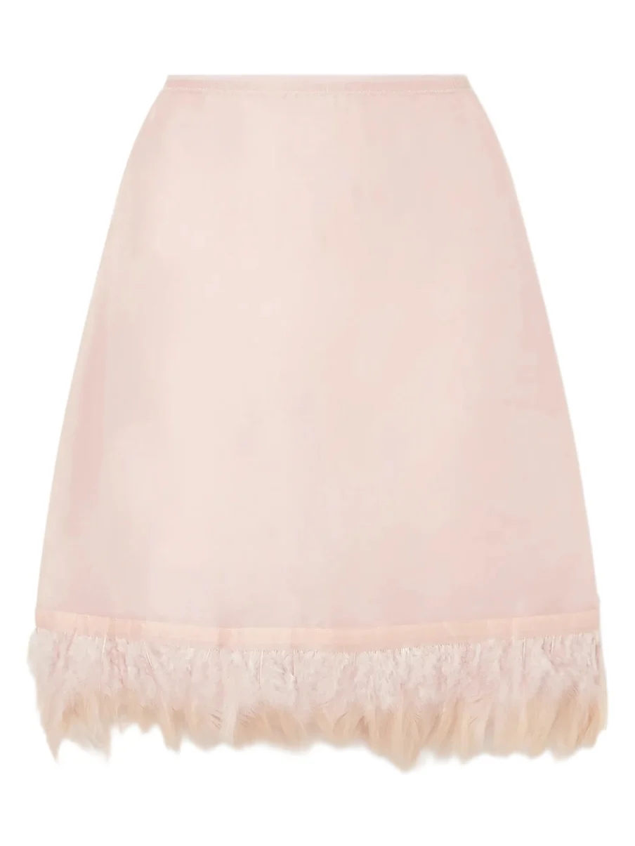 Lark Frayed Silk Midi Skirt