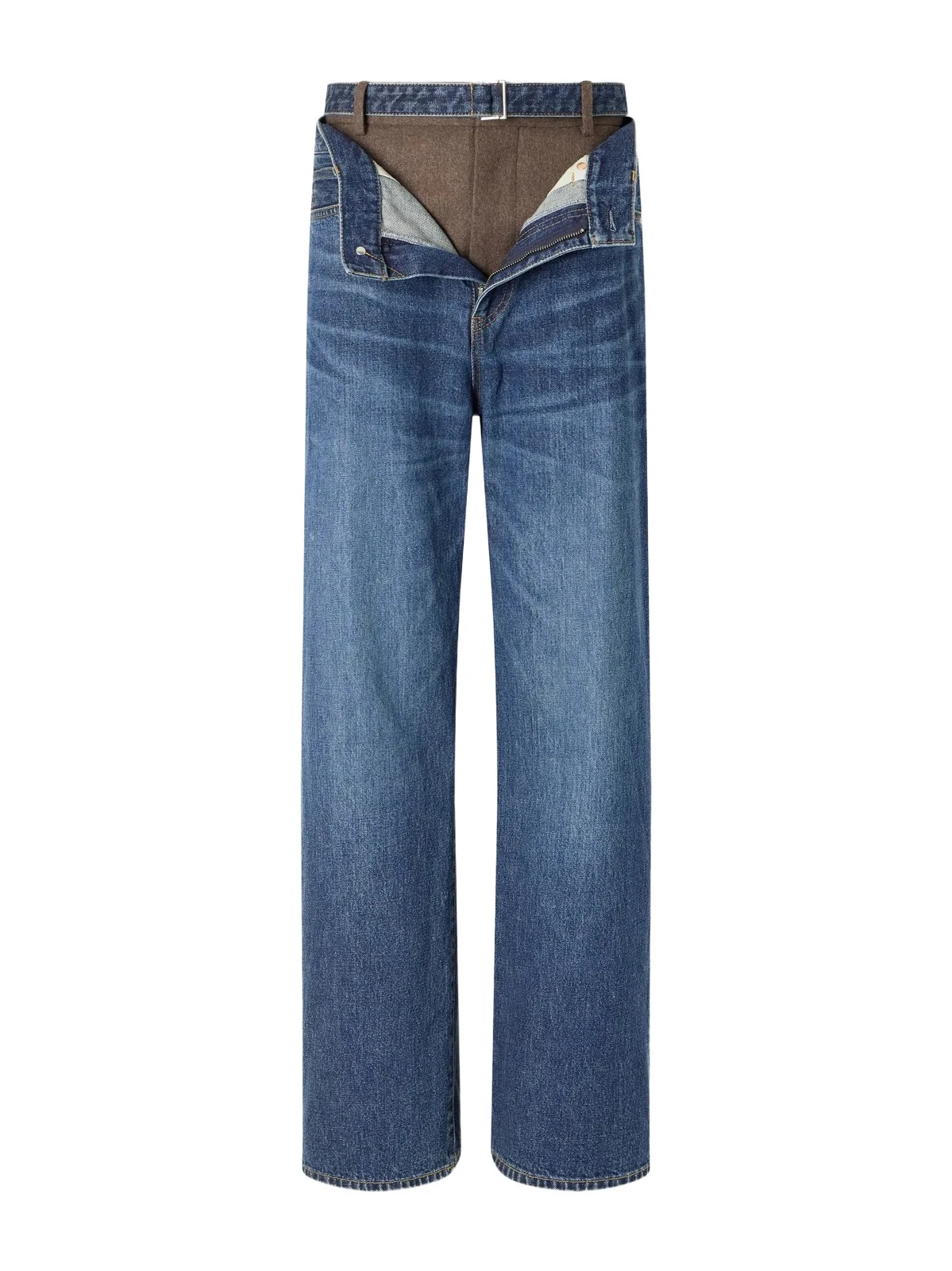 Wide-leg Denim And Wool-flannel Pants - Blue Wide-leg Denim And Wool-flannel Pants - Blue