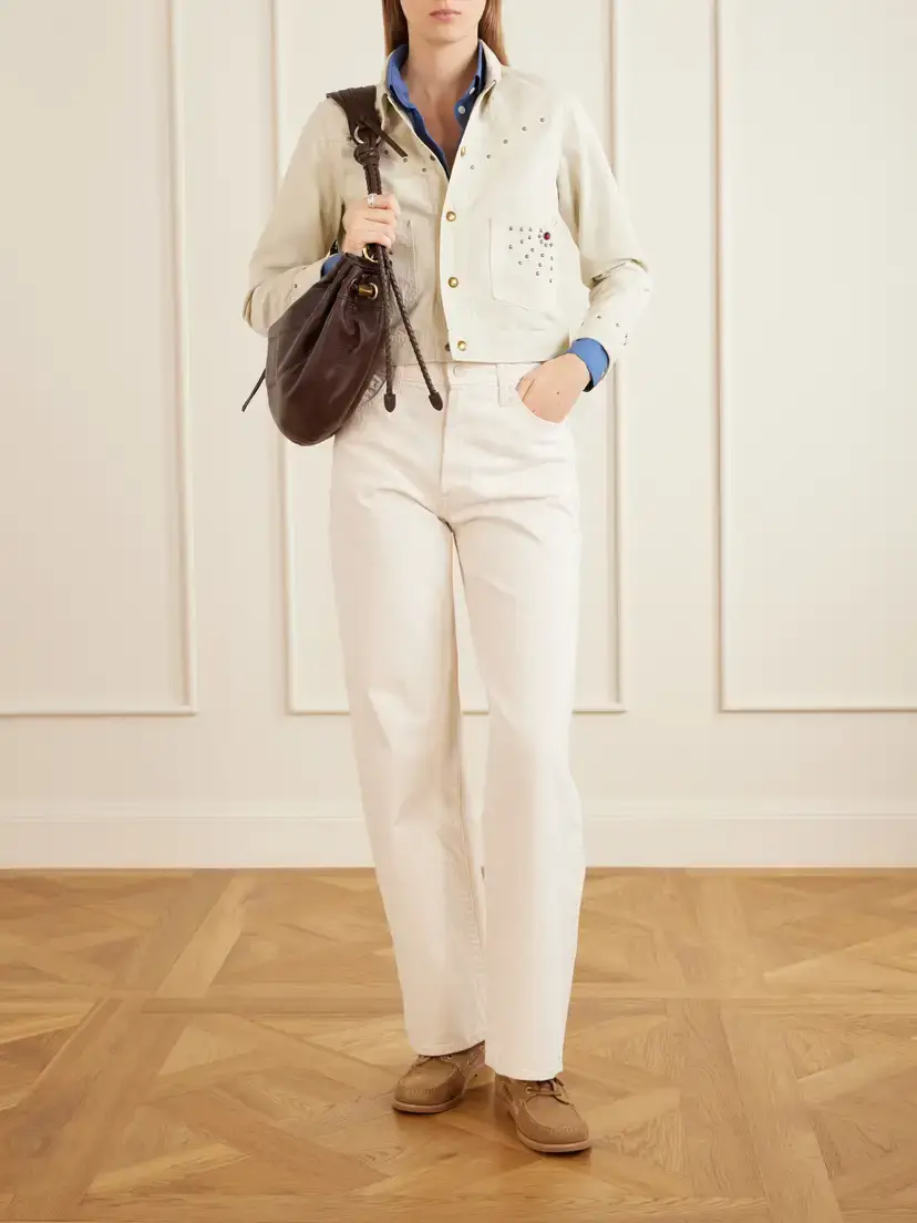 RRL Ida Cropped Embellished Denim Jacket | Thumbnail 2 RRL Ida Cropped Embellished Denim Jacket | Thumbnail 2