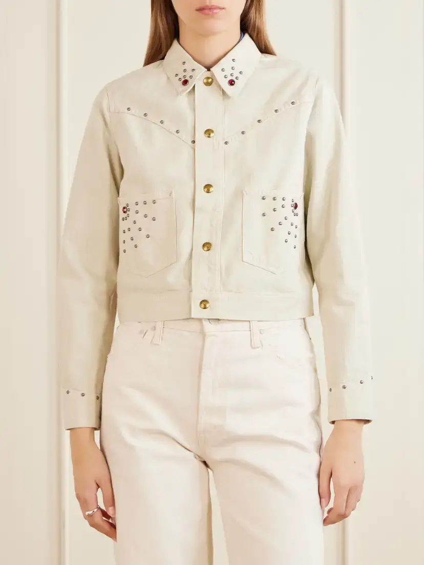 RRL Ida Cropped Embellished Denim Jacket | Thumbnail 3 RRL Ida Cropped Embellished Denim Jacket | Thumbnail 3