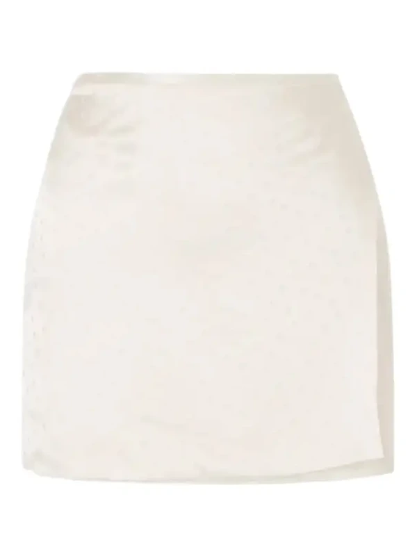Aflalo Shejo Polka-dot Satin-jacquard Mini Skirt